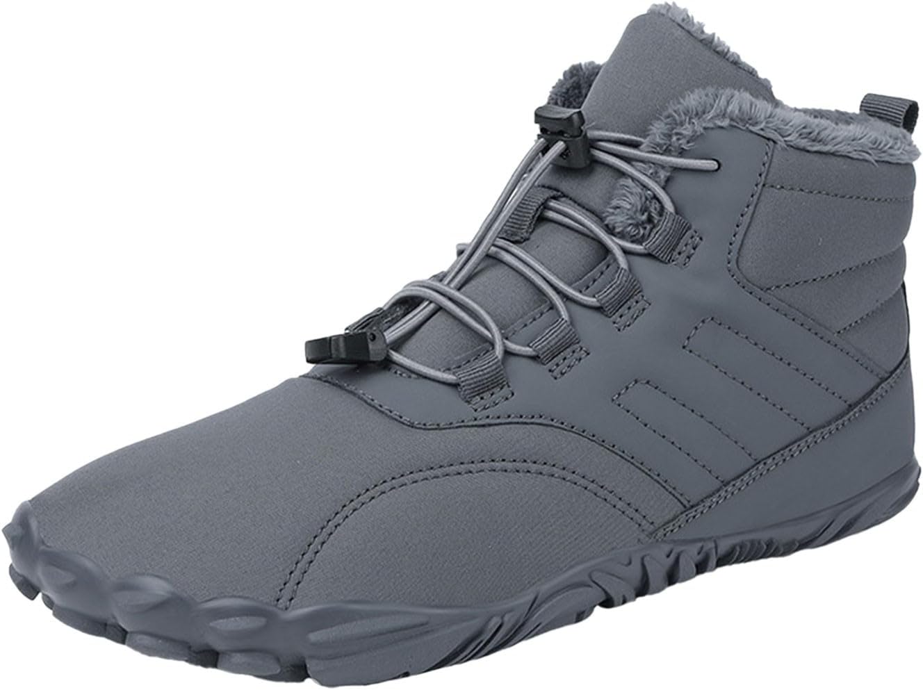 Winter Barefoot Shoes Women Men,Unisex Snow Hiking Waterproof Boots,Snow Booties Hike Grounding Footwear,Winter Warm Non-Slip Fur Lined Ankle Boot,Outdoor Cold Wide Toe Box Snow Boots