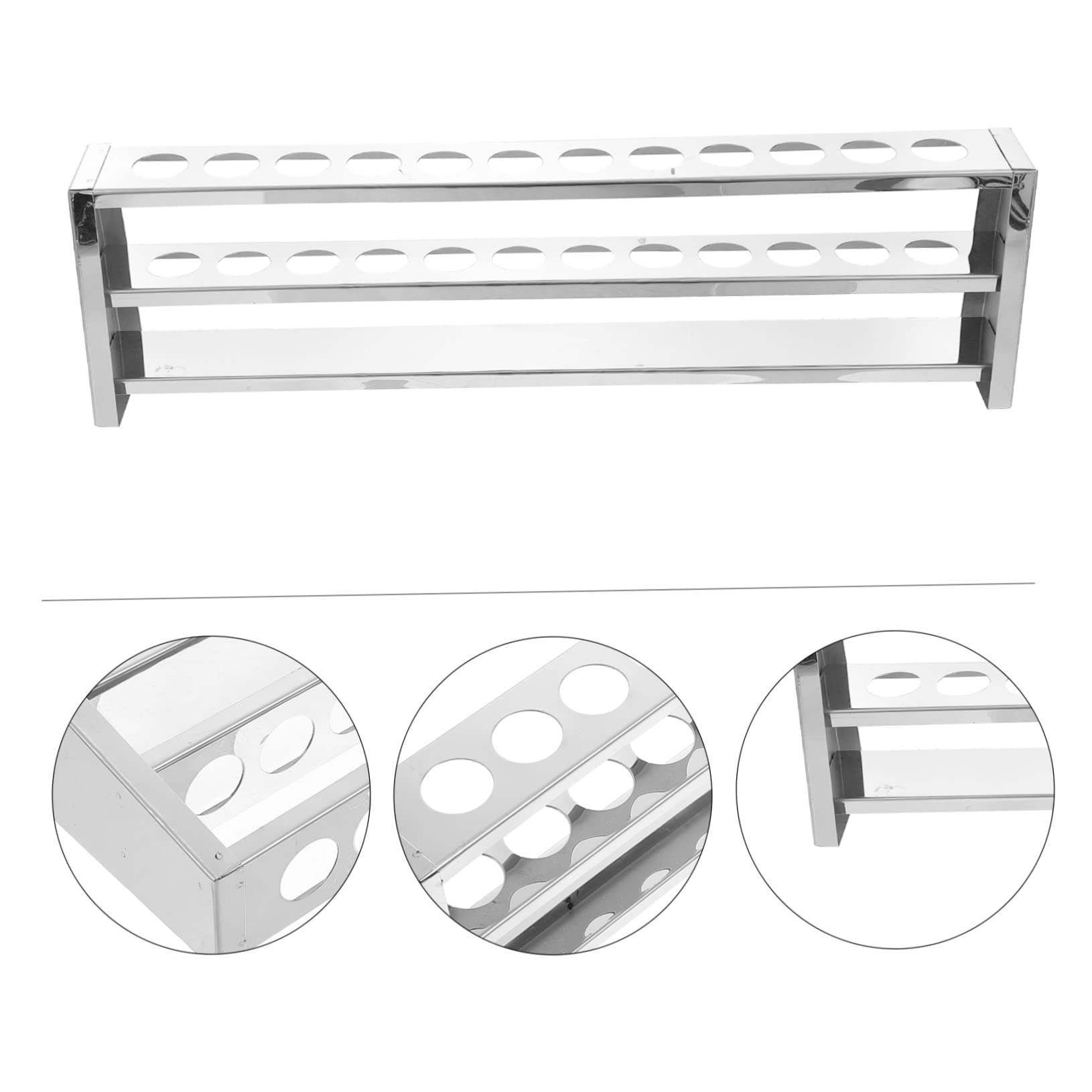 Cabilock Soporte para Tubos de Ensayo Acero Inoxidable Porta Tubos de Ensayo Duradero para Laboratorio y Aula Escolar