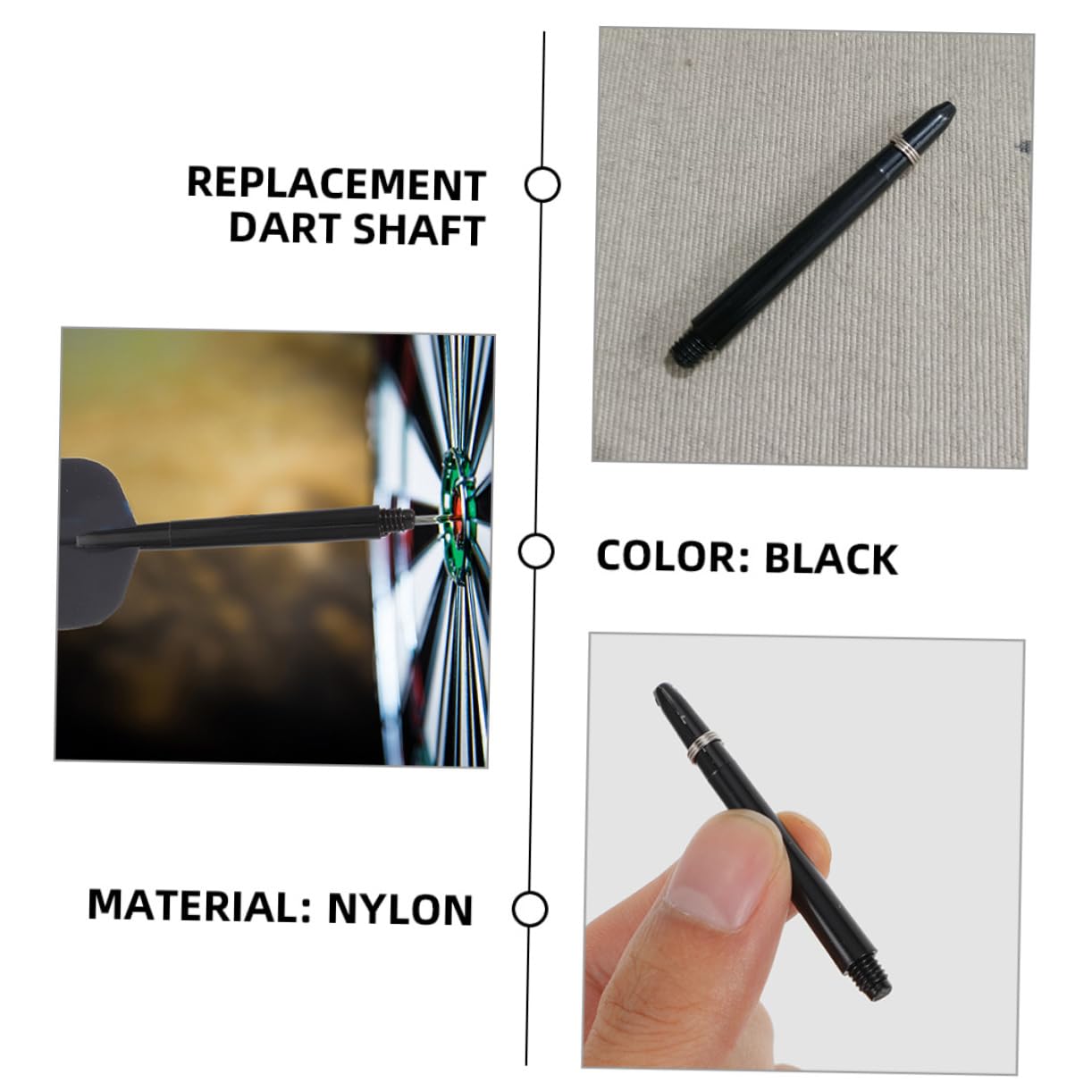 INOOMP Shafts Replacement 100pcs Nylon Shafts Threaded Ends for Smooth Throwing