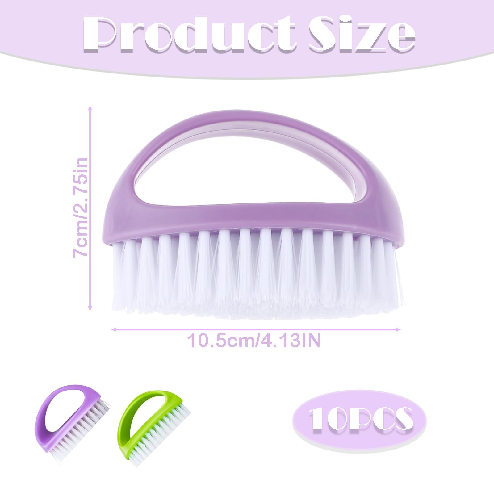 2 Pcs Nail Brushes for Cleaning Nails Stiff Bristle Nail Brush - Image 2