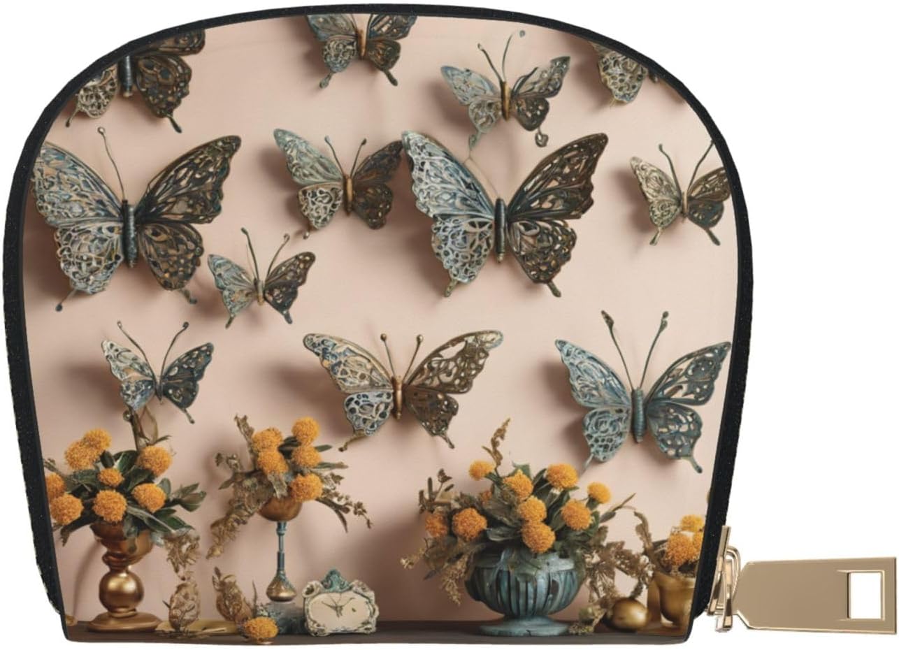 butterfly decor 02 print Wallet Credit Cards Holder Business Card Case for Men Women Compact Size for Adults