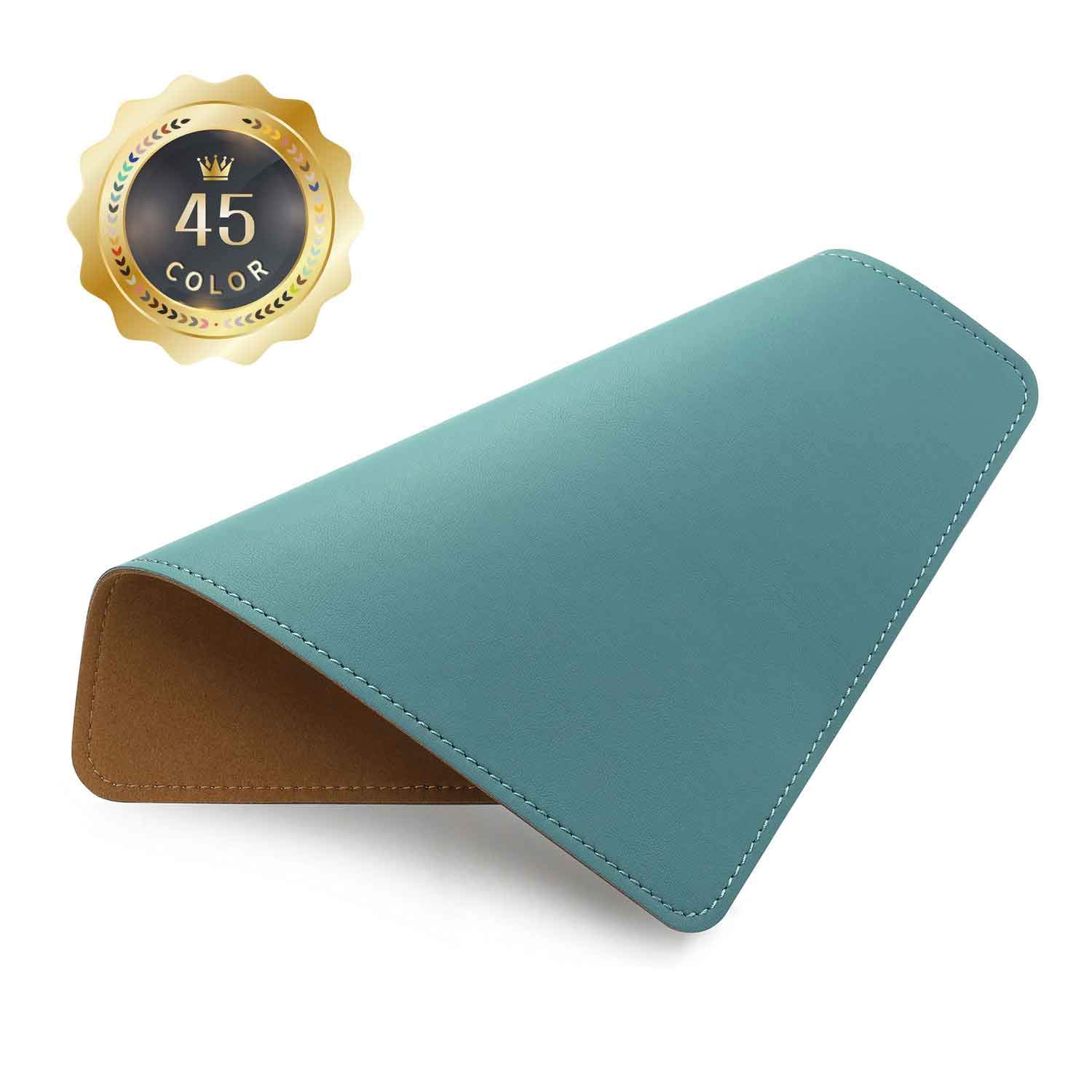 PU Leather Mouse Pad with Stitched Edge Micro-Fiber Base with Non-Slip, Waterproof, Mouse Pad for Computers, Laptop, Office & Home,1 Pack, 8inch11inch (Ultramarine)
