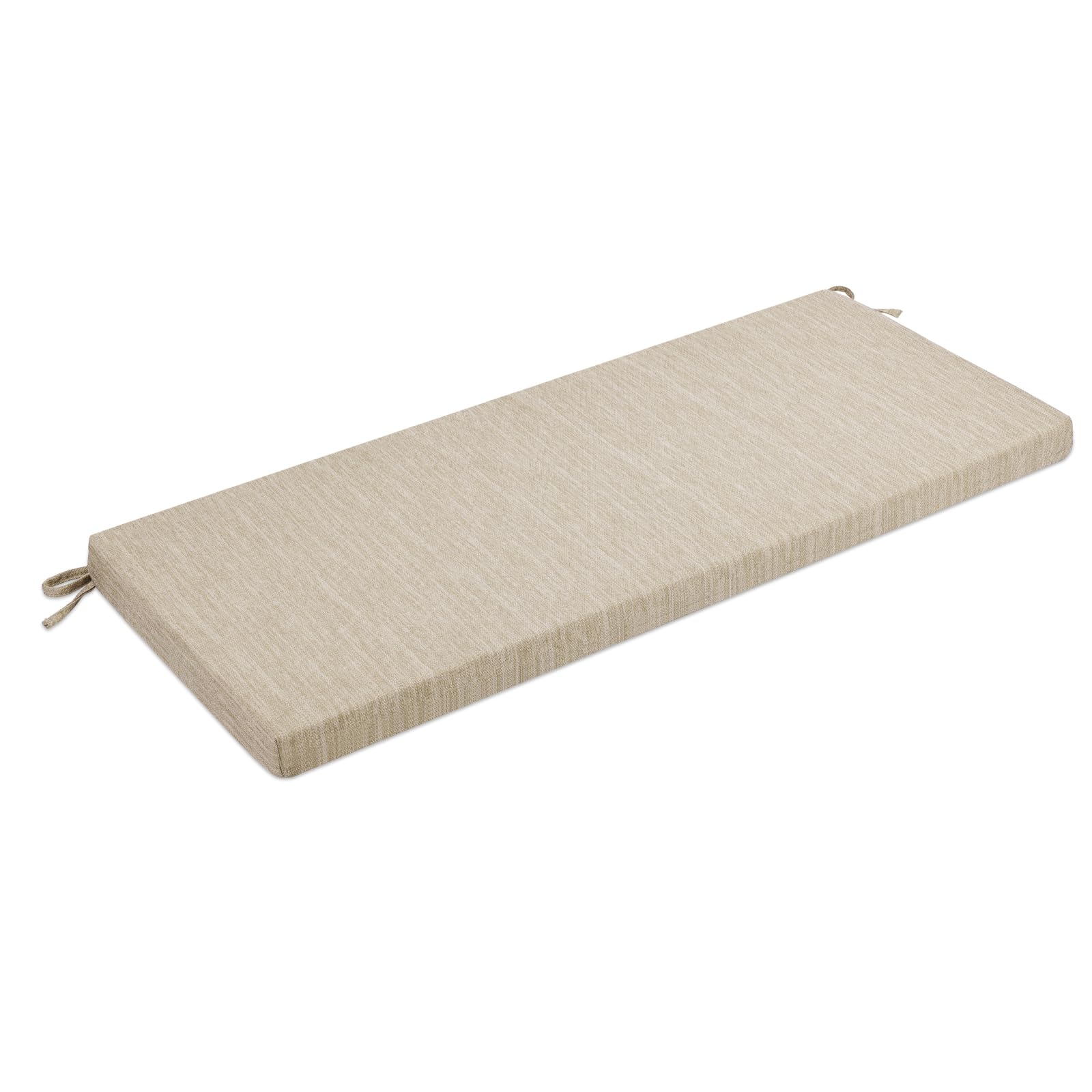 baibu 48 Inch Classic Solid Color Bench Cushion with Ties, Non-Slip Indoor Outdoor Rectangle Bench Seat Cushion Standard Size Foam Pad with Machine Washable Cover (Beige, 48x16x1.5in)