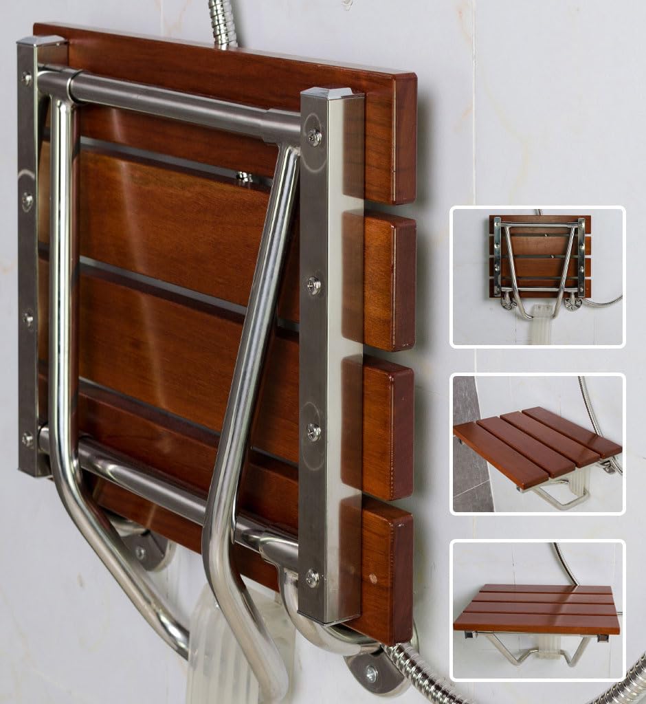 Silla Bañera Personas Mayores,Silla Ducha Plegable Acero Inoxidable Taburete de Ducha para Personas Mayores Discapacitadas,Carga Máxima De 160Kg