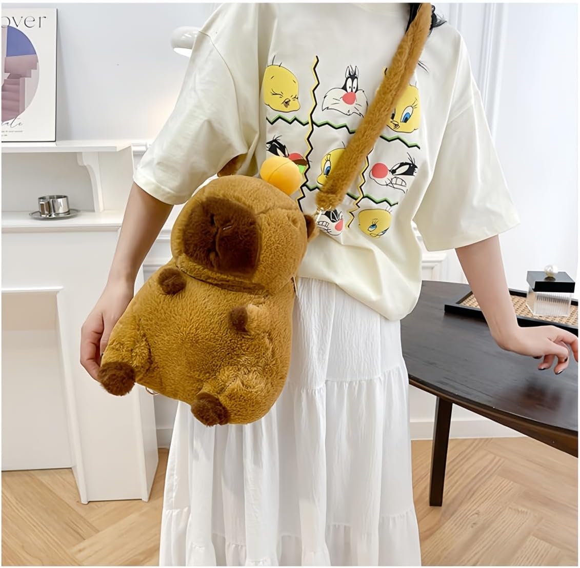 RYOLOY Cute and Stylish Capybara Backpack,Kawaii Stuffed Animal Capybara Backpack,Soft Capybara Plush Pillows Gifts for Kids Trendy Women.(large) - Image 4