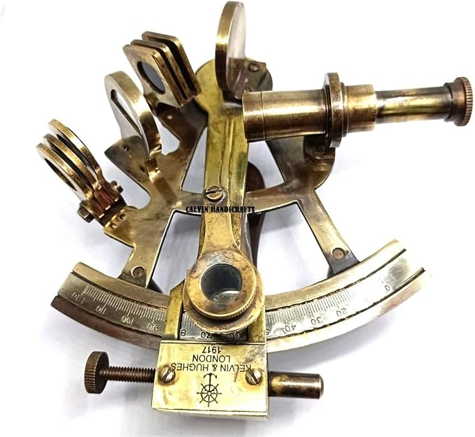 CH Antique Brass Nautical Sextant Maritime Astrolabe Marine for Office & Gifitng ItemBrass