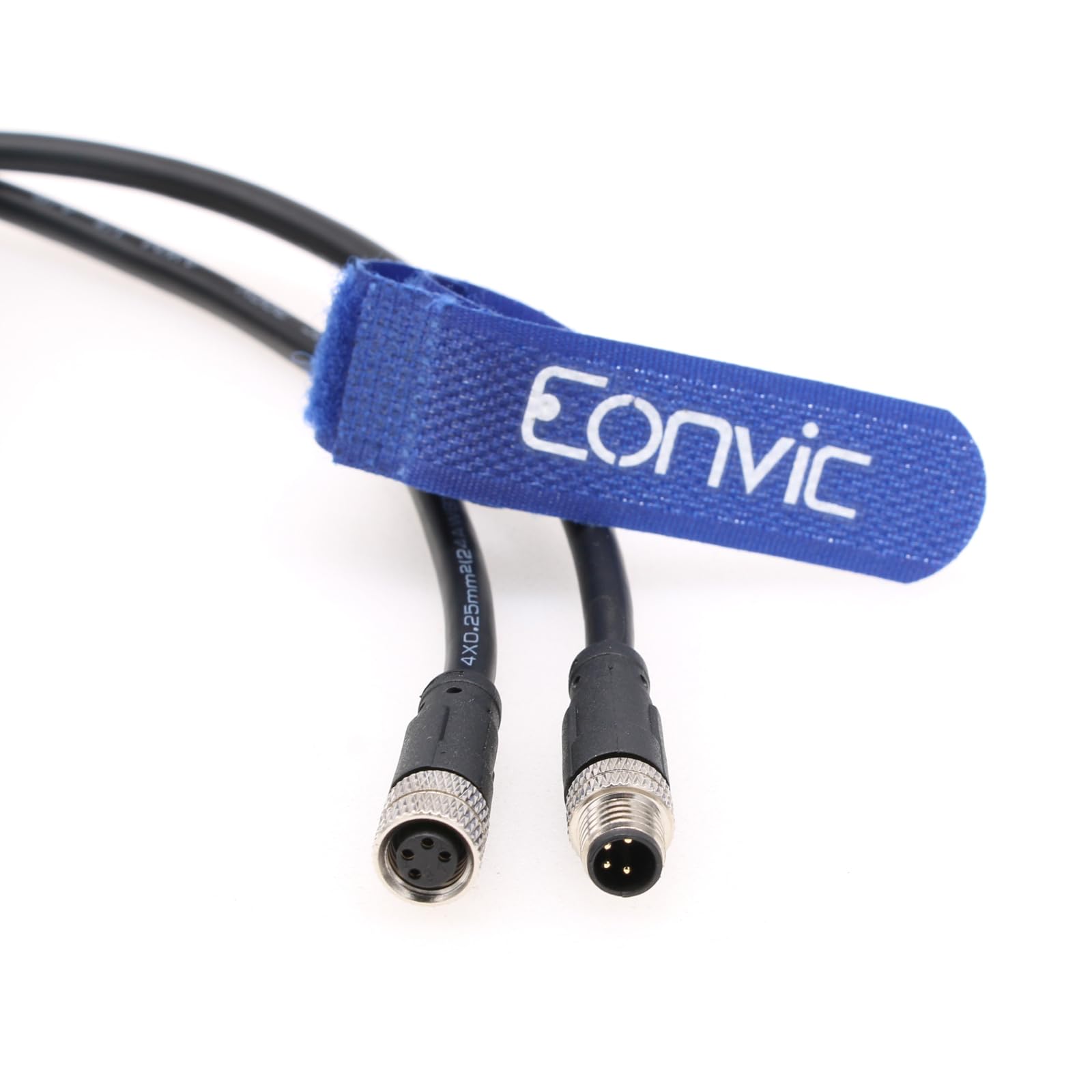 Eonvic Industrial M8 4 Pin A-Code Male to Female Connector Molded Shielded Aviation Sensor Cable Waterproof IP67 Cat 5e High Flex Cable 1M - Image 3