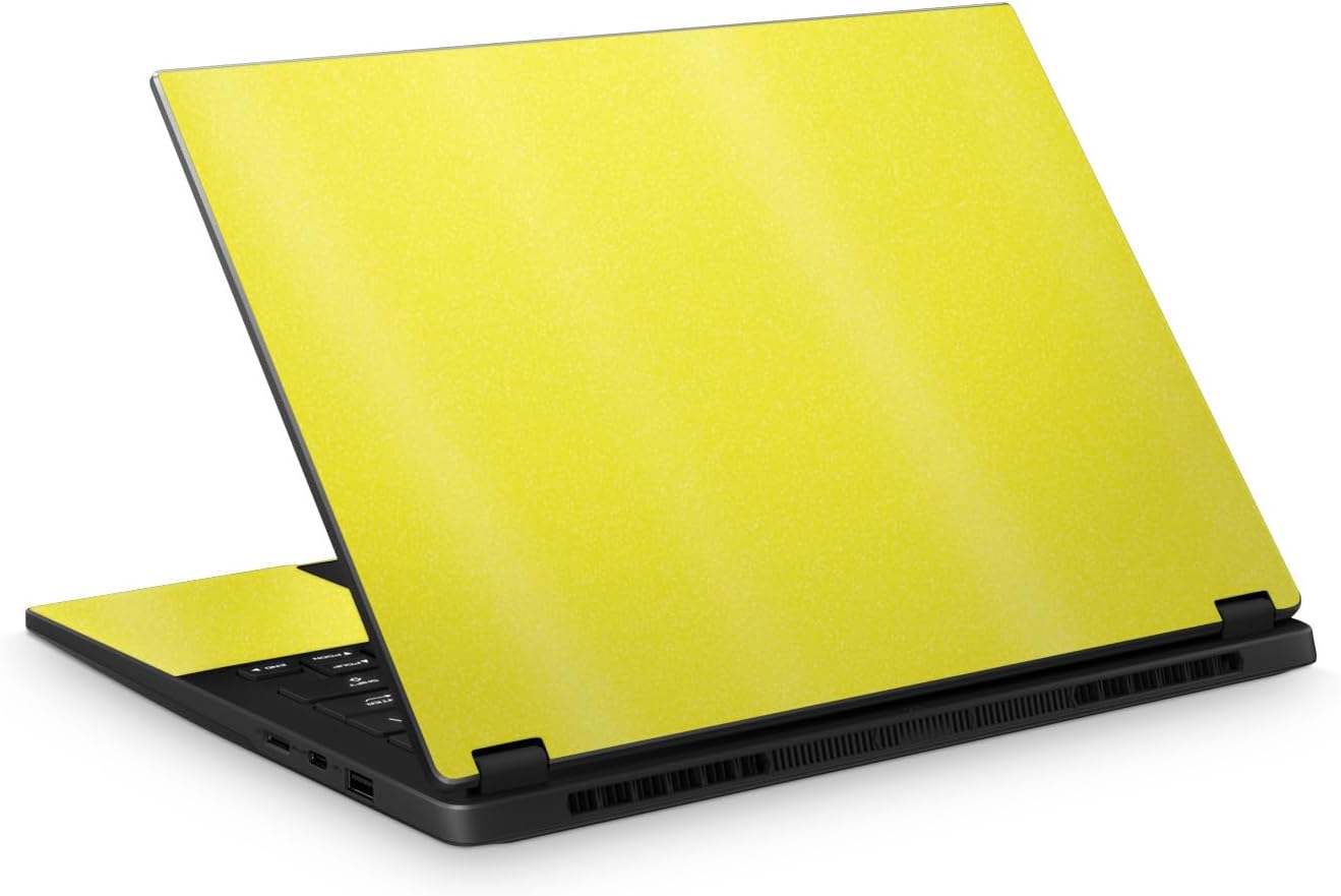 Glossy Glitter Laptop Skin Compatible with Asus TUF Gaming A14 (2026) - Solid Yellow - Premium 3M Vinyl Protective Wrap Decal Cover - Easy to Apply | Crafted in the USA by MightySkins