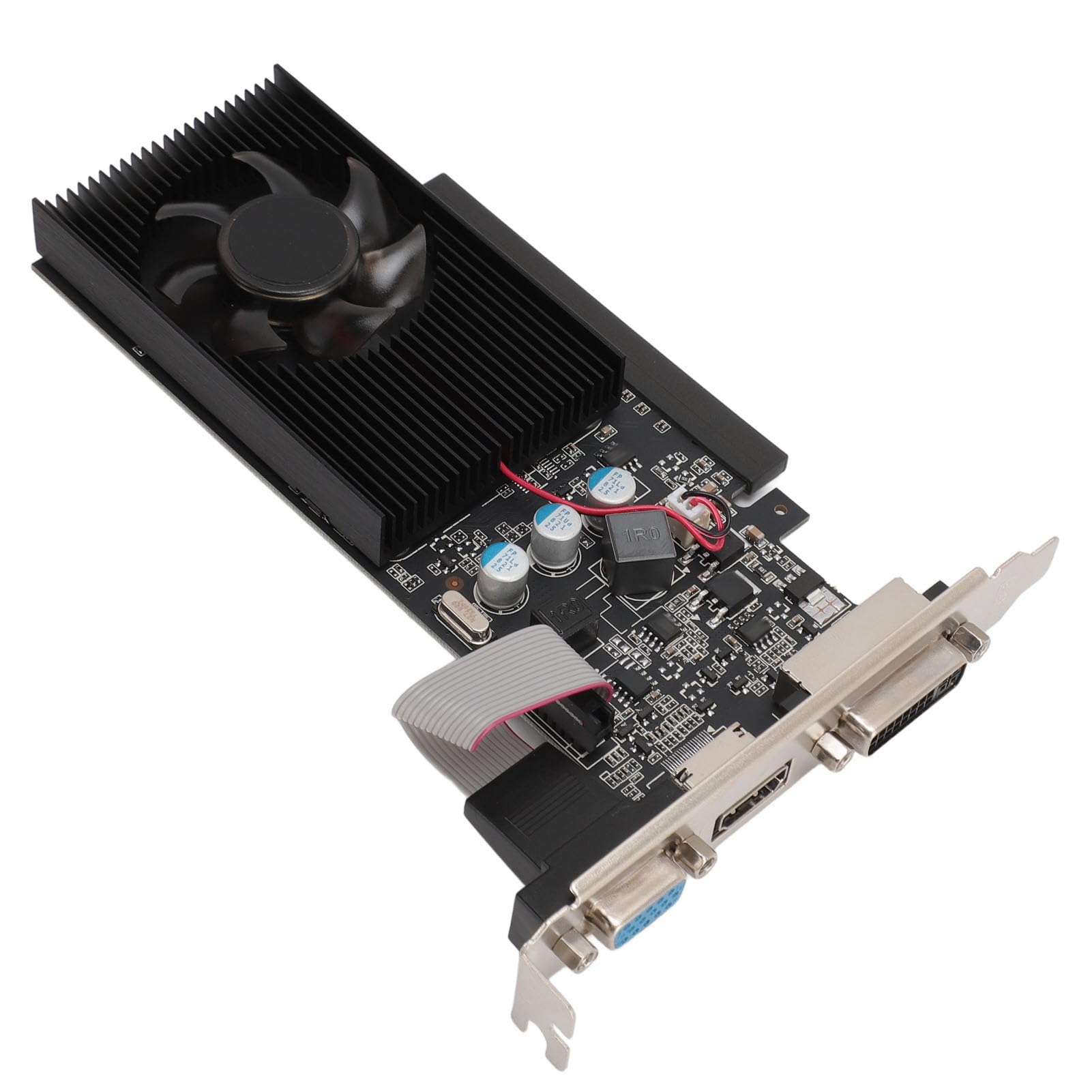 GT705 1 GB Karta Graficzna, DDR3 64 -bitowy GPU, PCIE 2.0 16X Gaming Card Support DirectX 12, Karta Grafika Komputerowego Komputerowego z Wentylatorem Chłodzącym