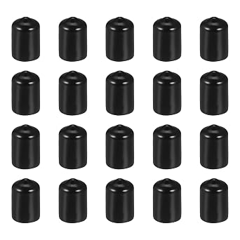 DMiotech 20 Pack 1/2"12mm ID Black Screw Thread Protectors Rubber End Caps Bolt Covers for Screw Bolt Furniture Pipe