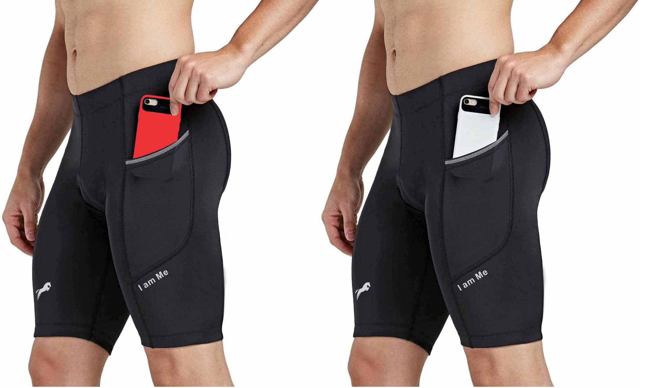 Gym Compression Skin Tight Shorts with Mobile Pocket for Gym, Running, Cycling, Swimming, Basketball, Cricket, Yoga, Football, Tennis, Badminton & Many More Sports (Pack of 2)