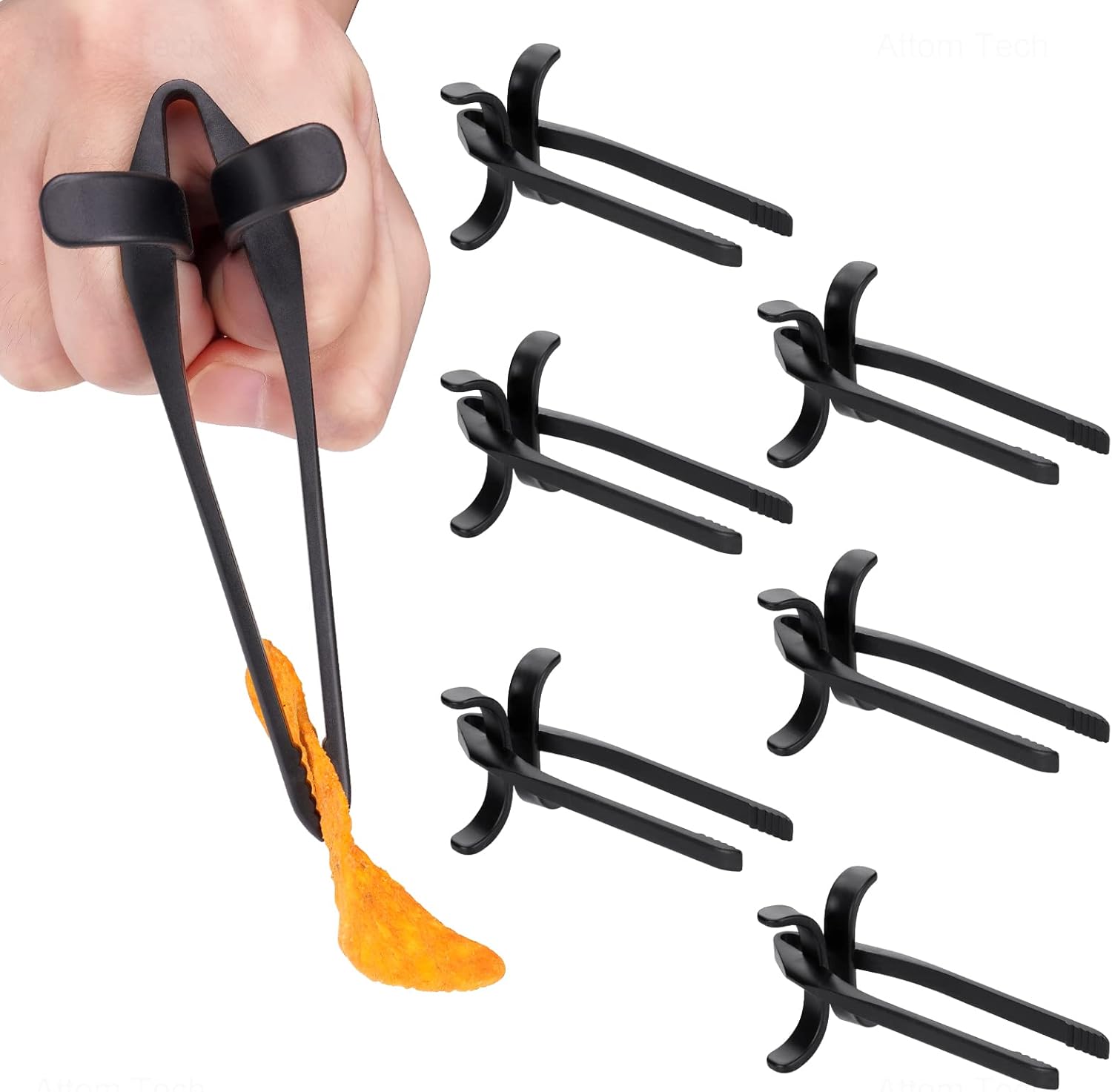 NiHome Finger Chopsticks, 6PCS ABS Snack Holder, Ergonomic