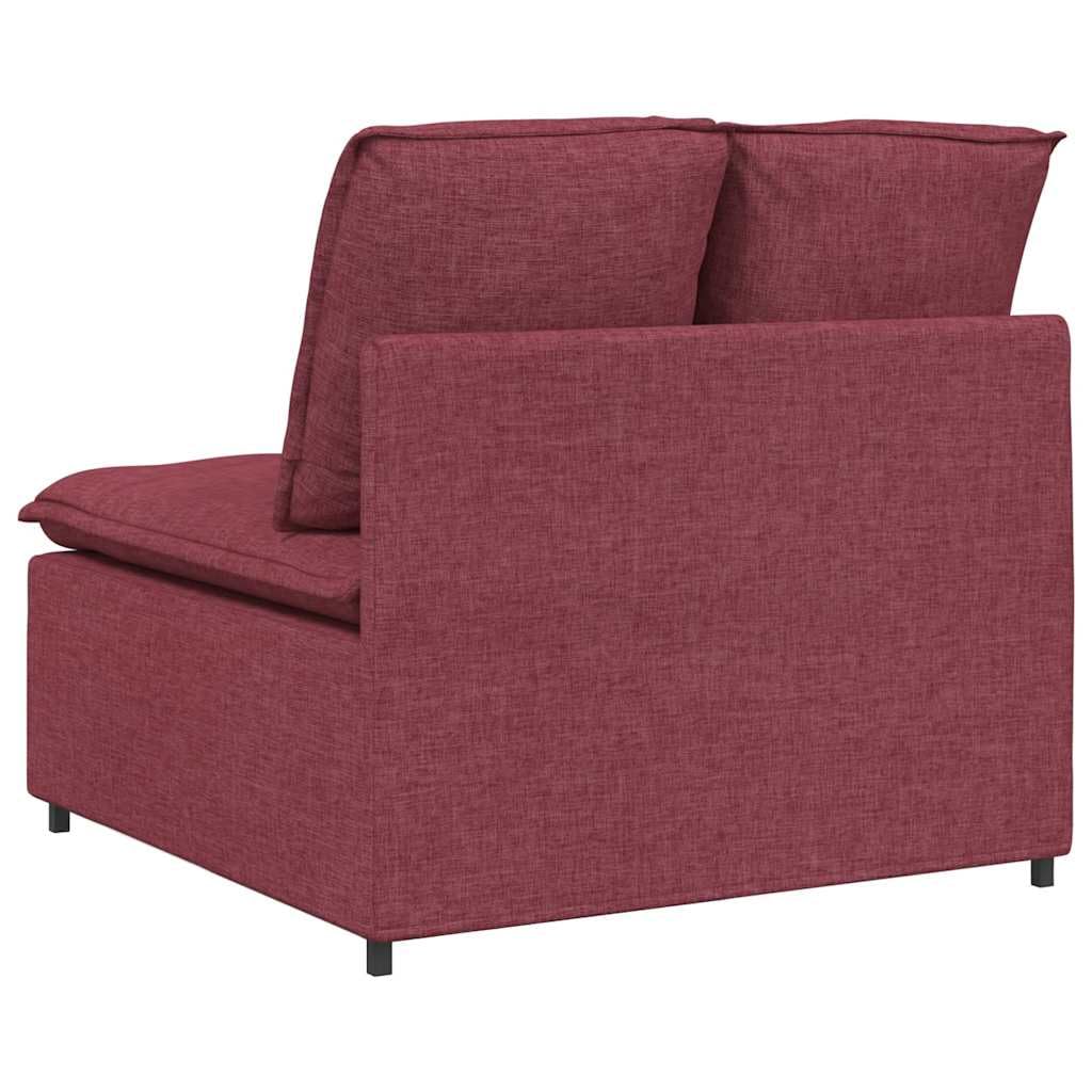 Divano componibile con cuscino rosso vino 100 cm, struttura in metallo, rivestimento in textilene, larghezza della seduta 100 cm, espandibile come divano aggiuntivo, divano ed elemento