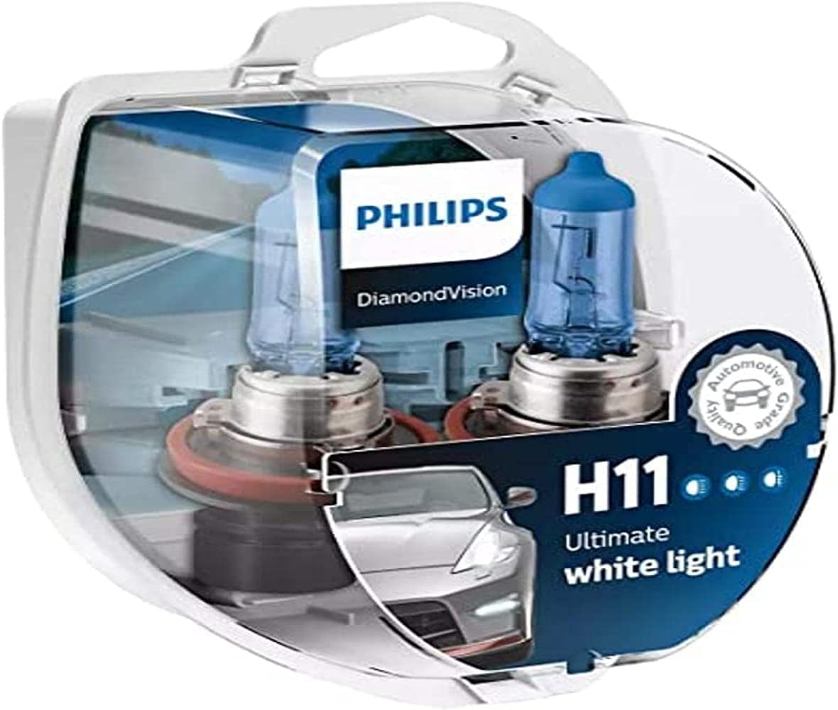 Automotive Lighting Philips Diamond Vision 5000K H11 Car Headlight Bulbs Twin Pack Of Bulbs