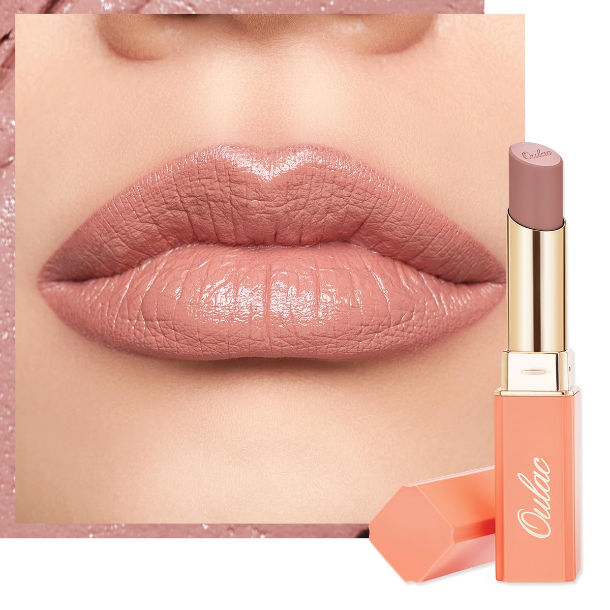 oulacNude Lipsticks for Women, Pink Matte Lip Stick, Full Coverage Lip Color, Satin Matte Finish, Cream Texture, Hydrating, Infused with Hyaluronic Acid, Vegan & Clean Beauty 4g SG03 Be Seductive