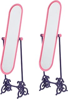 minkissy 2 Pçs Espelho Modelo Espelho De Maquilhagem Mini Espelho De Maquilhagem Mini Acessórios Para Bonecas Móveis De Quarto Em Miniatura Mini Espelho De Casa Acessórios De Casa