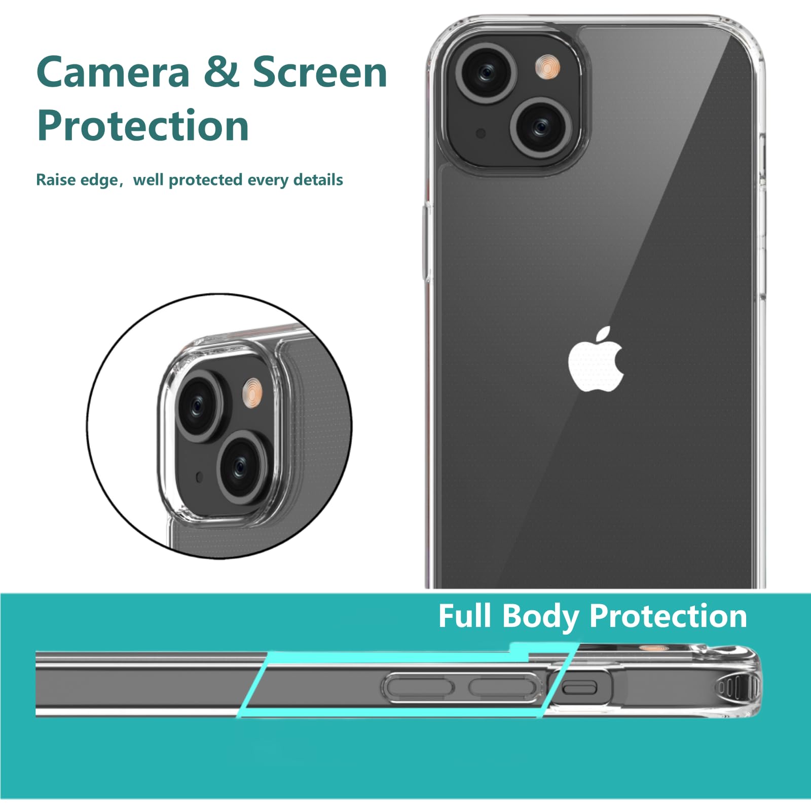 Custodia Trasparente Con Cordino Per IPhone 15 - Antiurto, Regolabile, Per Collo O Spalla, Blu - Foto 4