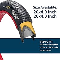 Vista 5 de SIMEIQI Neumáticos de bicicleta eléctrica de 20 pulgadas/26 x 4.0 pulgadas, neumáticos de triciclo eléctricos, neumáticos de repuesto plegables