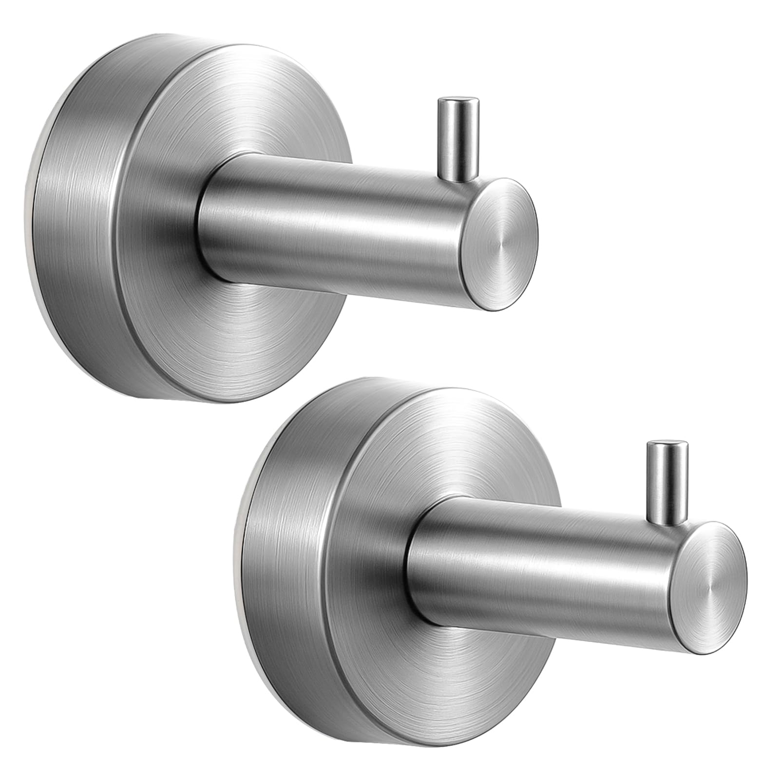 saerryor 2 Pcs Suction Hooks, No Drill, Waterproof Stainless Steel Duty Hooks for Bathroom Kitchen Bedroom