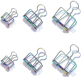 6 Pcs Laser Hollow Colorful Paper Clamps Binder Wire Clips Photo Picture...