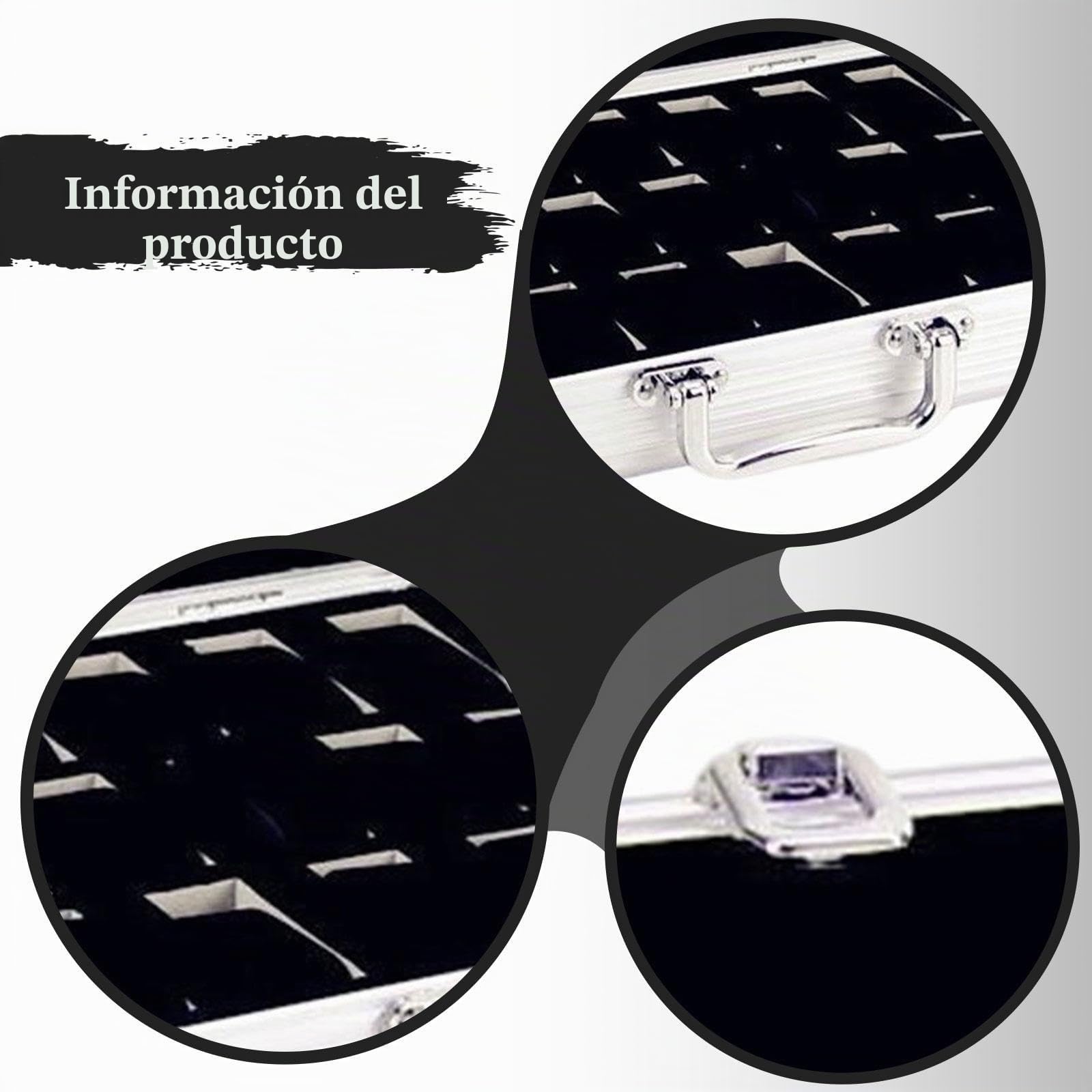 Maletín para Relojes Caja de Aluminio Organizador Portátil con Espacios Separados Y Protección Contra Rayones Adecuado para Viajes Coleccionistas