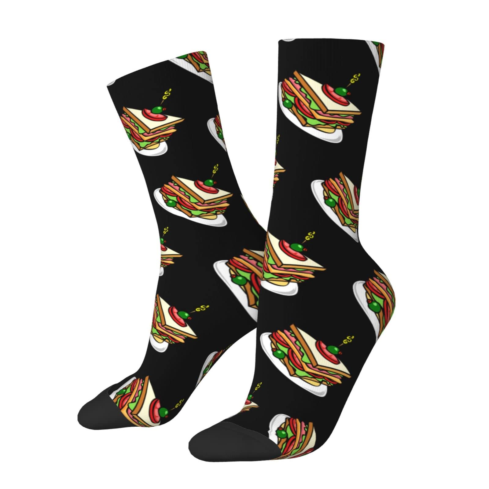 DISNIMOO Sandwich Socks Funny Novelty Crew Socks Gift For Men Women Teen