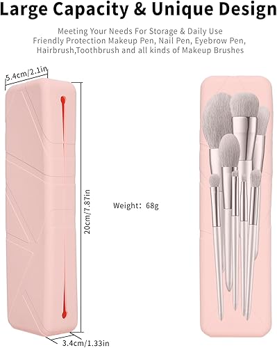 Miniatura 2 de Soporte para brochas de maquillaje, soporte para brochas de maquillaje de viaje, soporte de cepillo de maquillaje de silicona suave, elegante