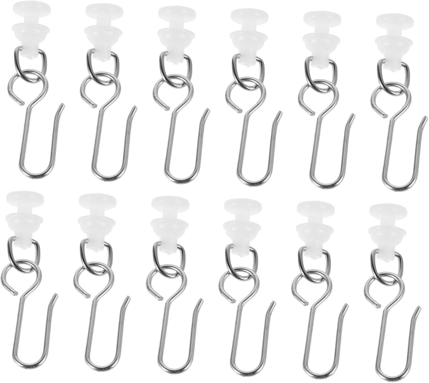 Curtain pulley, 80pcs Curtain Glider Hooks Set Silent Rollers PVC Bead Track