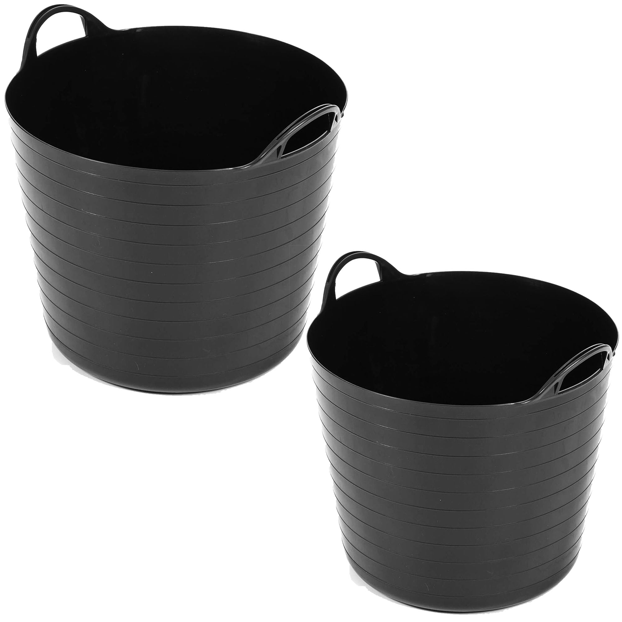 STORM TRADING GROUP 40 Litre Strong Robust Flexi Tubs Sets Of 3 Or 6 Mixed Assorted Colours Flexible Tub Multi Purpose Garden Storage Container Bucket (Set Of 6 (2 X Black, 2 - View #10