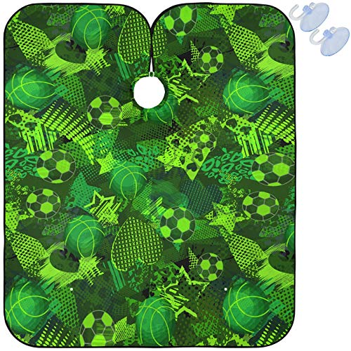 Visesunny Sports Pattern Hair Cutting Cape with Snap Closure