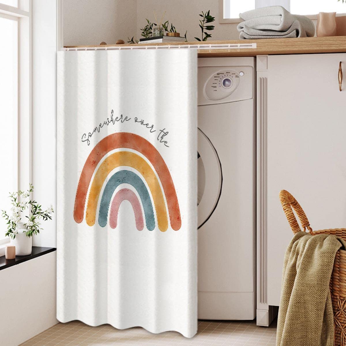 Nordycka pyłoszczelna zasłona do szafy pralka krótka zasłona kuchenna bez dziurkowania pół zasłony zasłona na drzwi poliester - kolor 2,90 x 90 cm