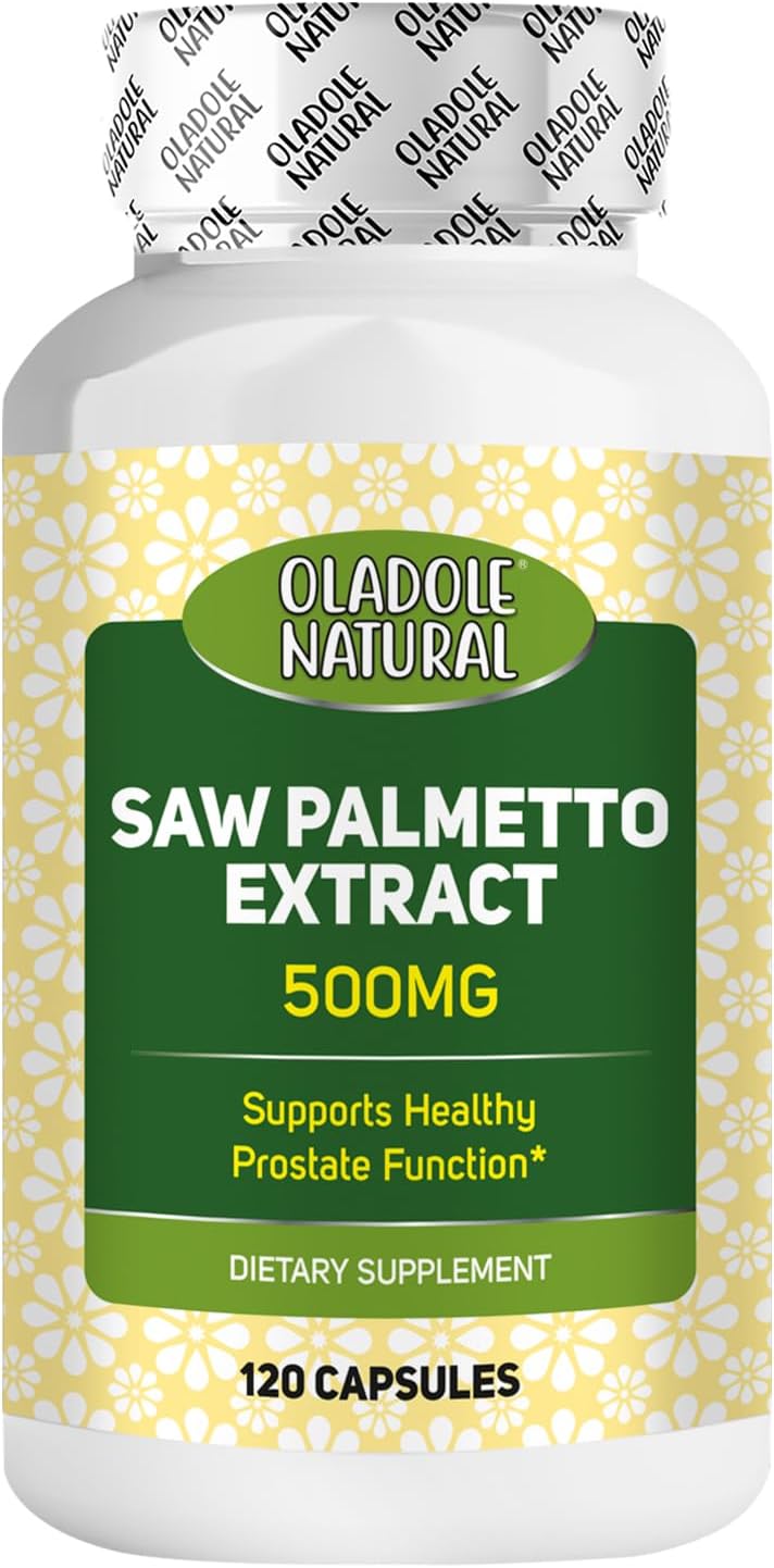 Saw Palmetto Extract- 500mg (120 Capsules) | Prostate Health Support, DHT Blocker, Promotes Urinary Tract Health, Hair & Immune Health | Enhanced with Antioxidant | Non-GMO,Gluten-Free