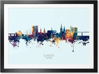Dundee Scotland Skyline art print poster, FRAMED with mount option -12118