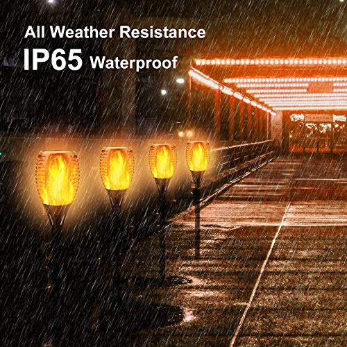 Permande Solar Torch Lights With Flickering Flame, Fire Effect Garden Light, Auto On/Off Dust To Dawn, Outdoor Waterproof Landscape Decoration, Solar Powered Security Torch Light For Patio, 8 Pack #TOP4