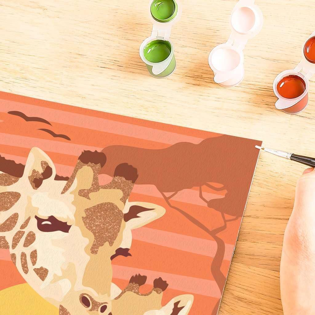 Ravensburger CreArt 12023130 - Giraffe with Baby - Painting by Numbers for Children from 9 Years, Painting Set with Frame, Brush, Acrylic Paints, Gift for Girls and Boys