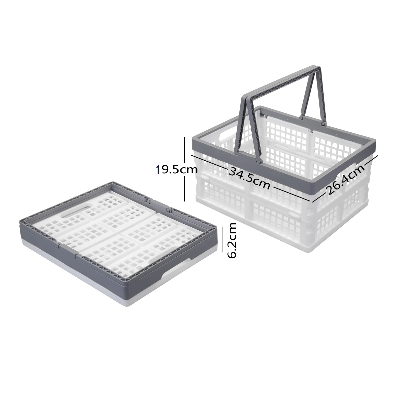 Lot de 2 Caisses en Plastique Pliables, Caisse Empilable Pliable