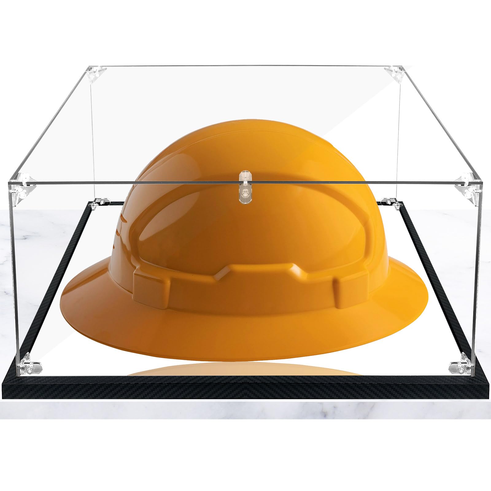 Vitrina transparente para sombreros duros de ala completa, acrílico grande para cascos, cajas de sombra, caja rectangular grande para zapatos, caja de tenis, caja de tenis, protección UV,