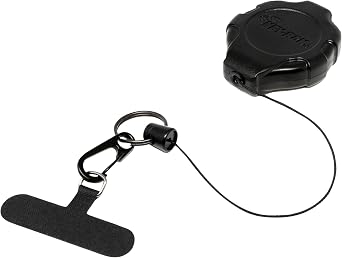 KEY-BAK Ratch-It Retractable Anti-Theft Phone Tether with Belt Clip and Universal Smartphone Case Connection Black