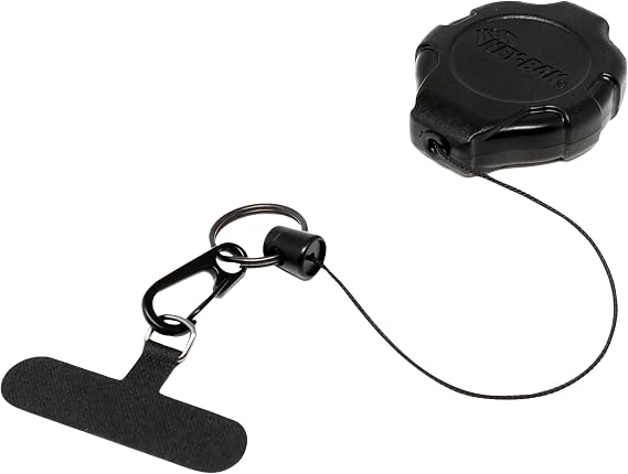 KEY-BAK Ratch-It Retractable Anti-Theft Phone Tether with Belt Clip and Universal Smartphone Case Connection Black