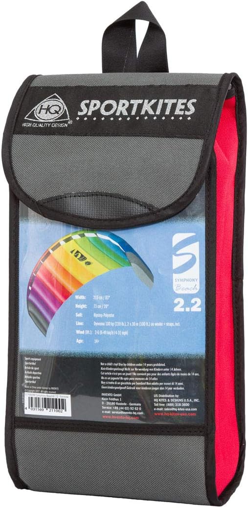 HQ Kites Symphony Beach III 1.3 Stunt Kite 51 Inch Dual - Line Sport Kite, Color: Rainbow - Active Outdoor Fun for Ages 8 and Up