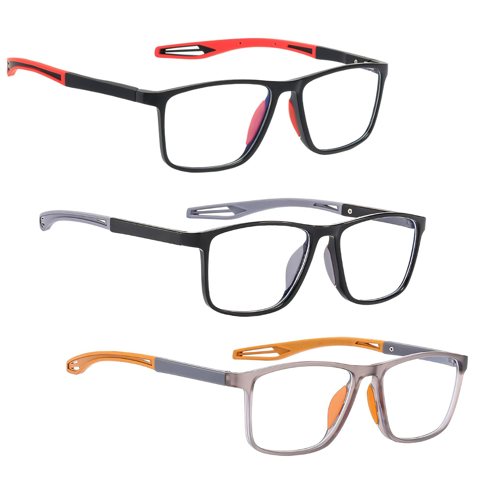 TNSLAND Gafas de Lectura Unisex Juego de 3, Gafas de Lectura Flexibles, Antimareos Mujeres y Hombres Gafas Ligeras,Ayuda de Lectura con Bloqueo de Luz Azul para Hombres +2.5