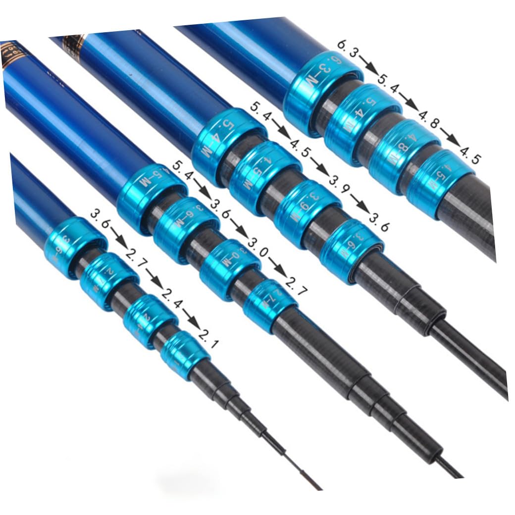 Canna da Pesca Retrattile in Carbonio 63 M Canna da Pesca Corta Leggera Impugnatura Antiscivolo Laghi e Mare Compatta