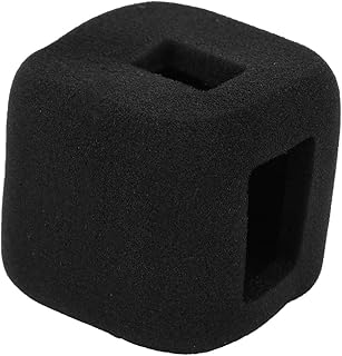 Wind Noise Reduction Sponge Cover for Cameras, Soft Portable Windshield for Action Cameras, Protective Foam Case for 4 Session 5 Session, Black