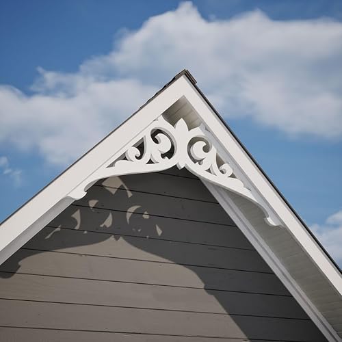 Miniatura 7 de Ekena Millwork GPP036X012X100CRL Pedimento a dos aguas Carrillo de grado arquitectónico en PVC, 36" de ancho x 12" de alto x 1" de profundidad