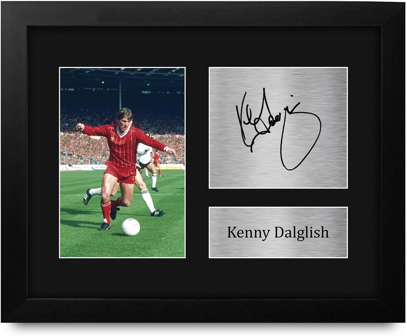 HWC Trading Kenny Dalglish Liverpool Gifts Printed Signed Autograph Picture for Soccer Fans and Supporters - US Letter Framed (ID-008340)