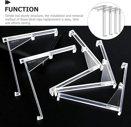 Miniatura 6 de Uonlytech 4 clips de cenefa de cortina ciega, clips verticales para cortinas, clips de cenefa de plástico
