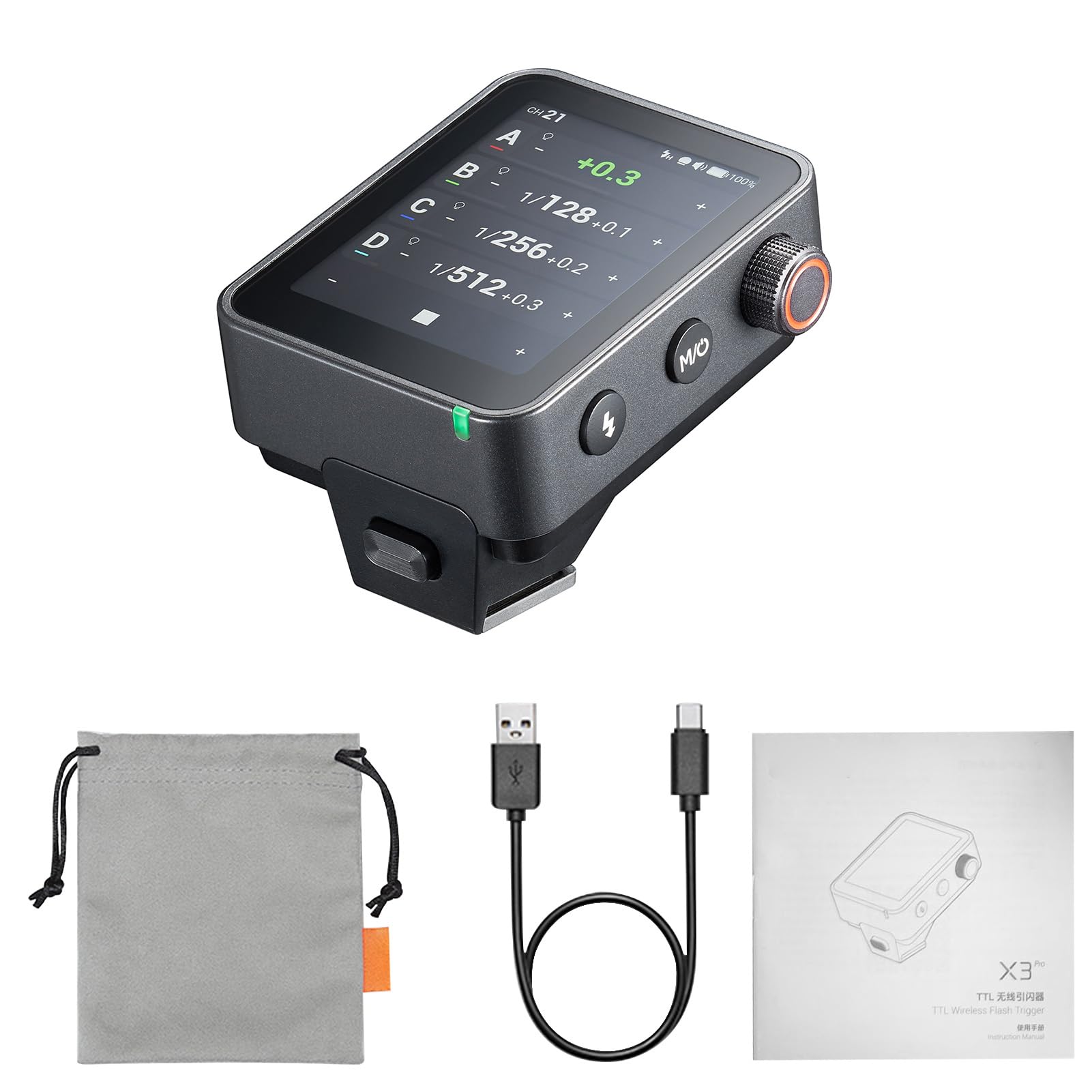Déclencheur de Flash D'appareil Photo sans Fil TTL, pour Un Contrôle sans Fil Complet Depuis Votre Téléphone ou Tablette, alimenté par Une Batterie au Lithium Intégrée