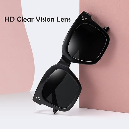 Miniatura 4 de MEETSUN Gafas de sol cuadradas vintage de gran tamaño para mujer, diseño retro, grandes y modernas