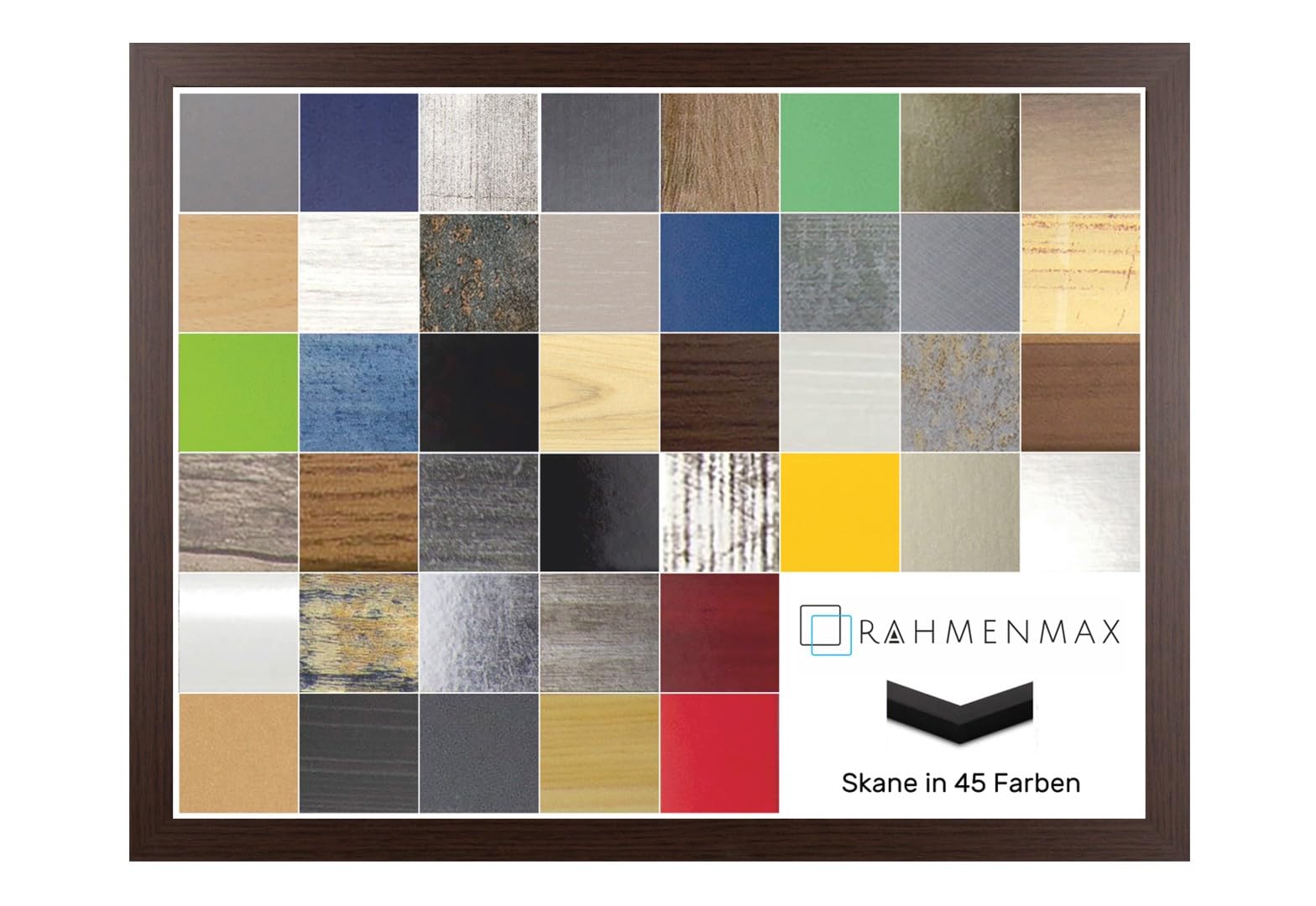 RahmenMax Skane Bilderrahmen Posterrahmen Puzzlerahmen 51x69 cm Eiche Dunkel Wenge Mooreiche Dekor 69x51 cm mit weisser Rückwand und Antireflex Acrylglas