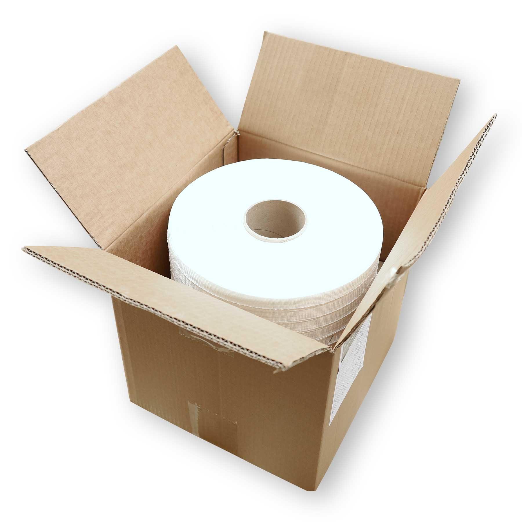 Europack24 1 Rolle 25mm gewebtes Textilband | 1250kg Bruchlast | 400m Bandlänge | Verzurrband für Ladungssicherung und als wetterfestes Textil Bündelband als Alternative zum Zurrgurt/Spanngurt